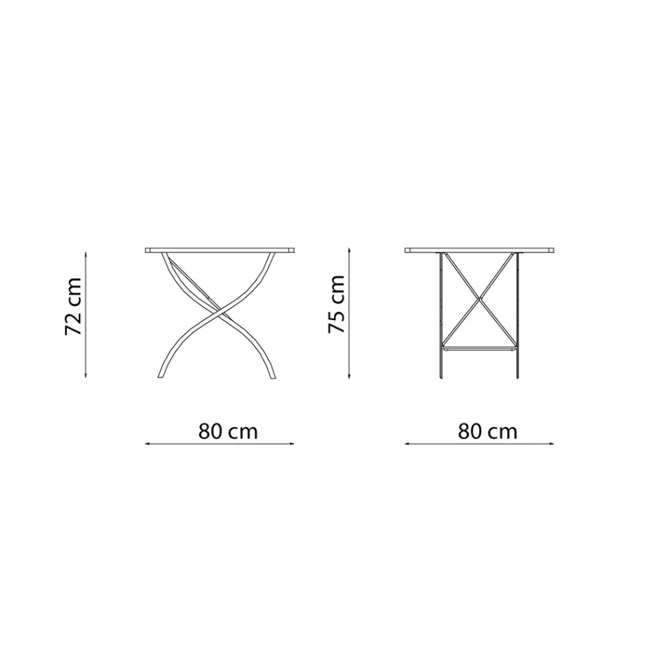 Čtvercový skládací venkovní stůl z pozinkované oceli Made in Italy - Selvaggia Viadurini