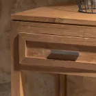 Konferenční stolek z masivního teakového dřeva s 1 zásuvkou - akryl Viadurini