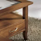 Obdélníkový konferenční stolek se 4 zásuvkami a 2 dřevěnými táhly Made in Italy - Ade Viadurini