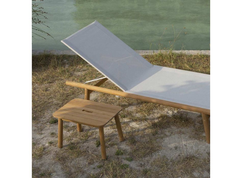 Obdélníkový zahradní konferenční stolek z teakového dřeva vyrobený v Itálii - Liberato Viadurini