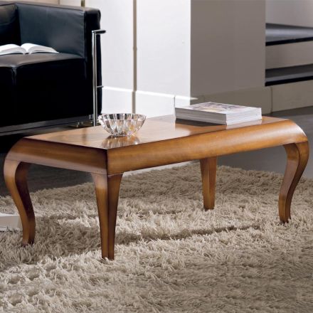 Obdélníkový konferenční stolek do obývacího pokoje z patinovaného třešňového dřeva vyrobený v Itálii - Ares Viadurini