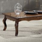 Obdélníkový konferenční stolek do obývacího pokoje z patinovaného ořechového dřeva Made in Italy - Afrodite Viadurini