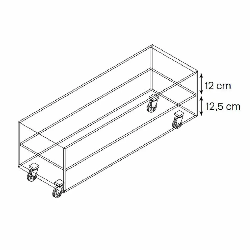 Obdélníkový konferenční stolek ve sklenici Extralight se zásuvkami vyrobenými v Itálii - Ganzo Viadurini