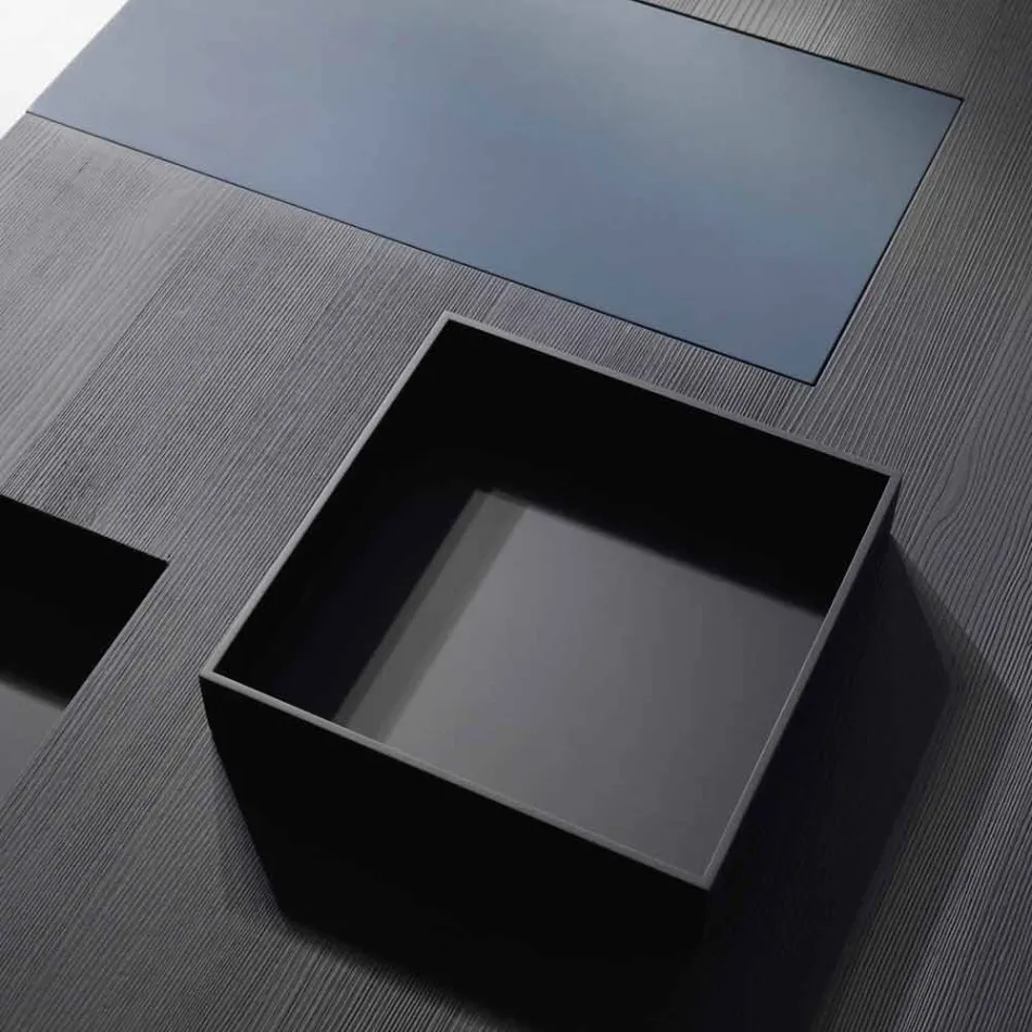 Moderní obdélníkový stůl s vestavěným vyměnitelných zásobníků Iris Viadurini