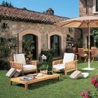 Obdélníkový venkovní konferenční stolek z teakového dřeva Made in Italy - Oracle Viadurini
