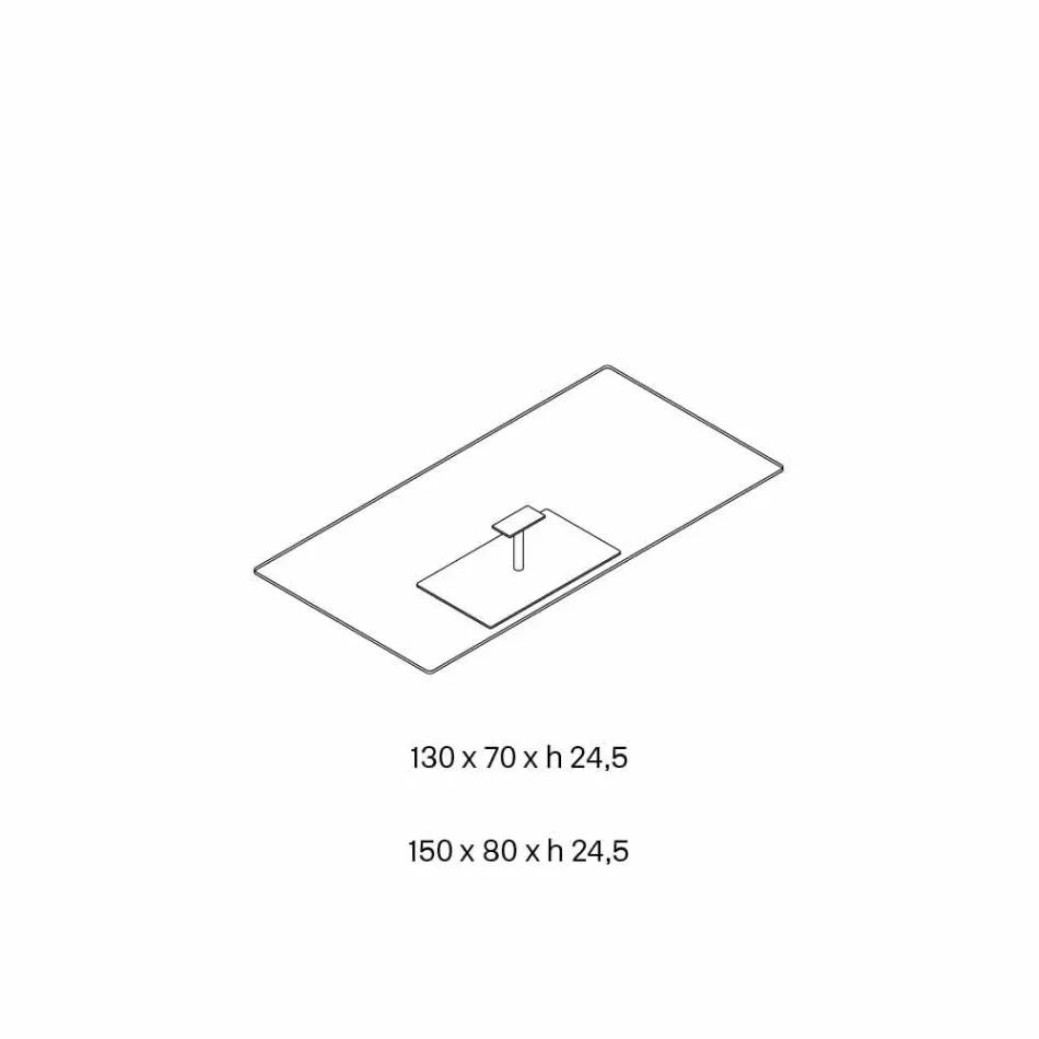 Obdélníkový konferenční stolek do obývacího pokoje v extra čirém nebo kouřovém skle - Giovannino Viadurini
