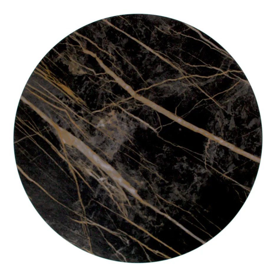 Kulatý konferenční stolek s ocelovou základnou a kameninovou deskou Made in Italy - Alisea Viadurini