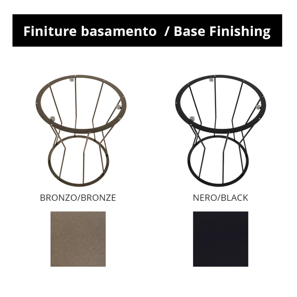 Kulatý konferenční stolek s ocelovou základnou a kameninovou deskou Made in Italy - Alisea Viadurini