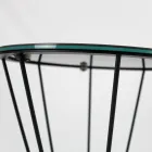 Kulatý konferenční stolek s ocelovou základnou a kameninovou deskou Made in Italy - Alisea Viadurini