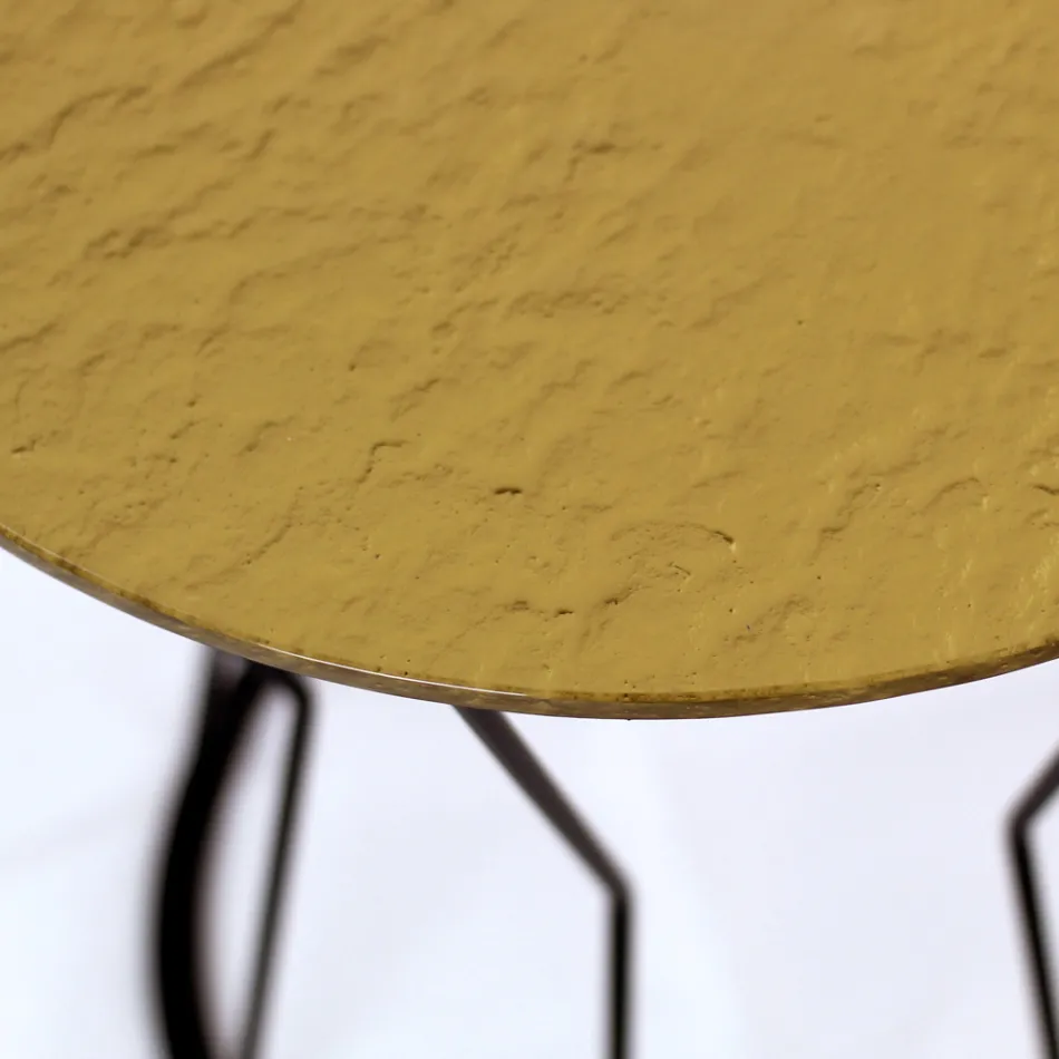 Kulatý konferenční stolek s ocelovou základnou a skleněnou deskou Made in Italy - Alisea Viadurini