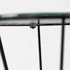 Kulatý konferenční stolek s ocelovou základnou a skleněnou deskou Made in Italy - Alisea Viadurini