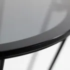 Kulatý konferenční stolek s ocelovou základnou a skleněnou deskou Made in Italy - Alisea Viadurini