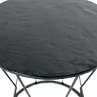 Kulatý konferenční stolek s ocelovou základnou a skleněnou deskou Made in Italy - Alisea Viadurini