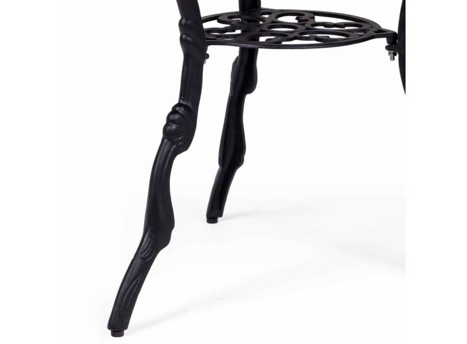 Kulatý venkovní konferenční stolek v hliníkově matném antracitovém provedení - Sayra Viadurini