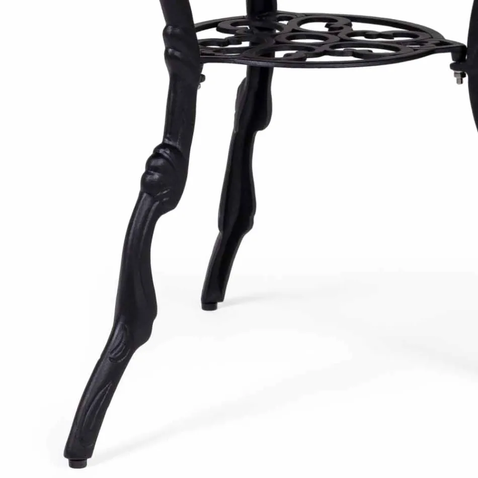 Kulatý venkovní konferenční stolek v hliníkově matném antracitovém provedení - Sayra Viadurini