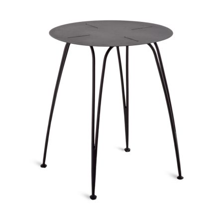 Kulatý zahradní konferenční stolek z tepaného železa Made in Italy - Tananai Viadurini