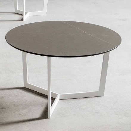 Kulatý konferenční stolek s deskou HPL Made in Italy - Mina Viadurini