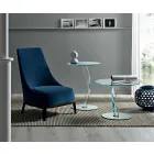 Kulatý designový stolek z extra čirého skla vyrobeného v Itálii - Akka Viadurini