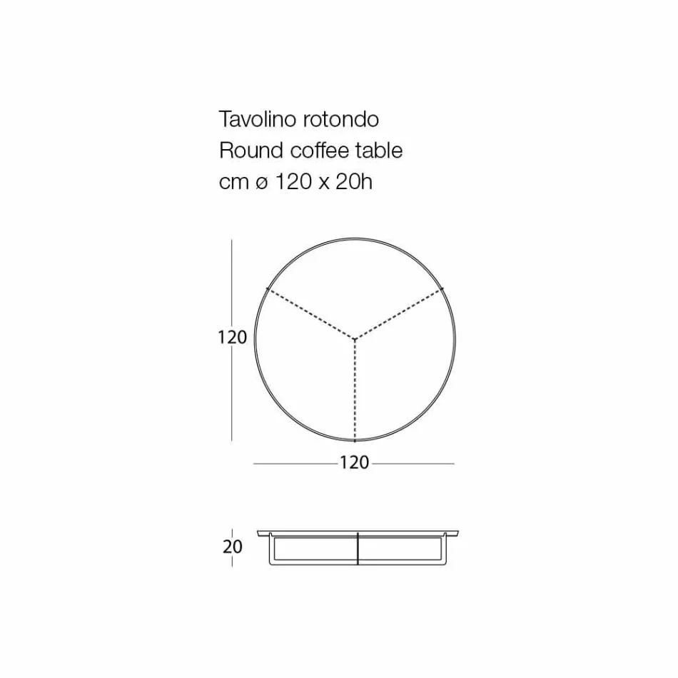 Kulatý konferenční stolek pro venkovní obývací pokoj z grafitu nebo bahna - Stephane Viadurini