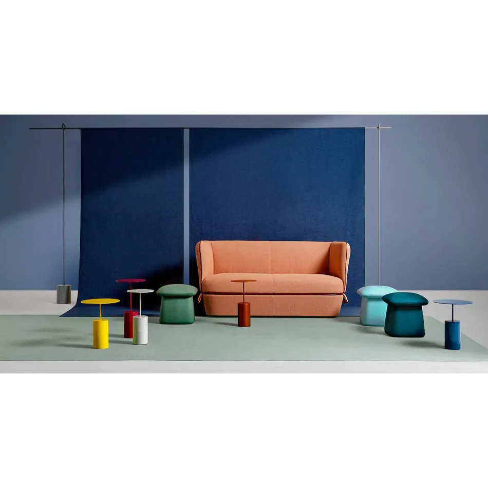 Kulatý konferenční stolek v barevném plechu moderního designu - koktejl Viadurini