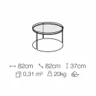 Kulatý kovový konferenční stolek se skleněnou deskou vyrobený v Itálii - George Viadurini