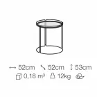 Kulatý kovový konferenční stolek se skleněnou deskou vyrobený v Itálii - George Viadurini