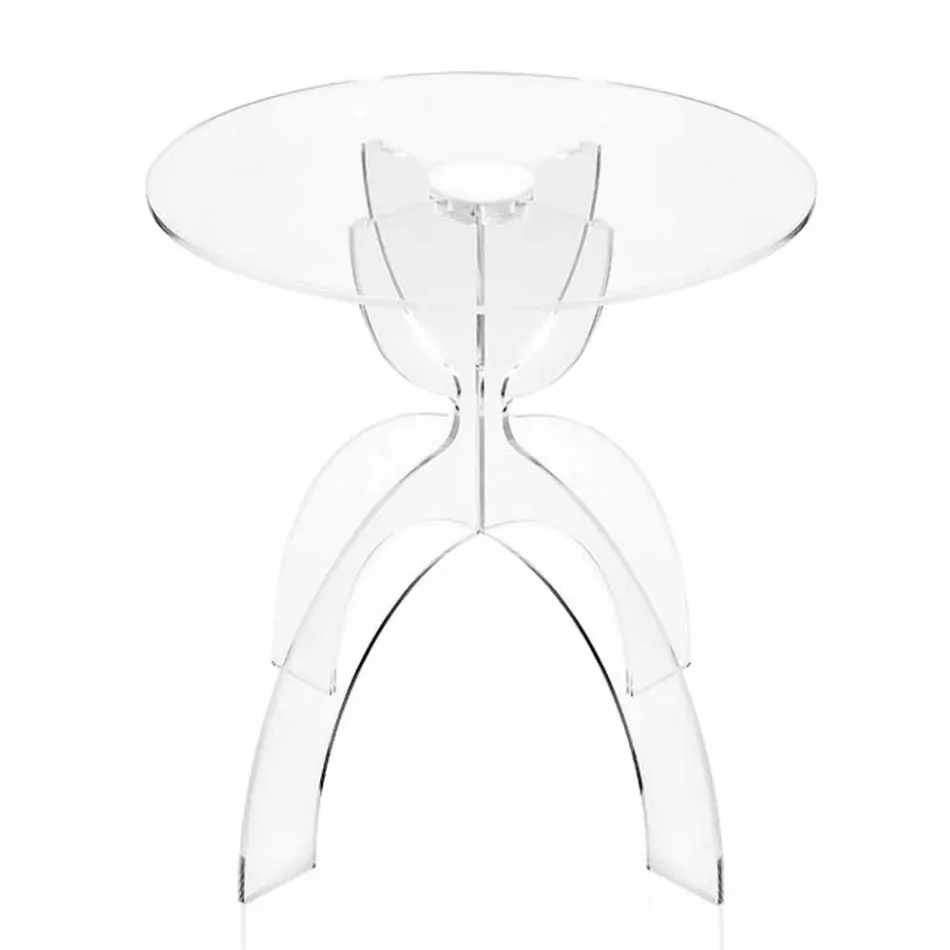 Kulatý design konferenční stolek, v transparentní PMMA Laives Viadurini