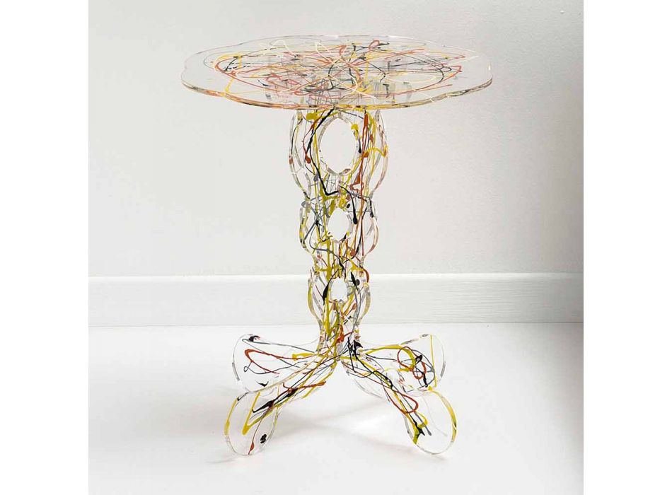 Kulatý stůl o průměru 36 cm Janis vícebarevný design, vyrobeno v Itálii Viadurini