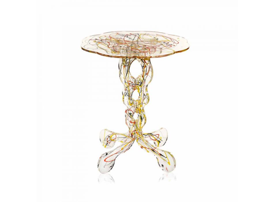 Kulatý stůl o průměru 36 cm Janis vícebarevný design, vyrobeno v Itálii Viadurini