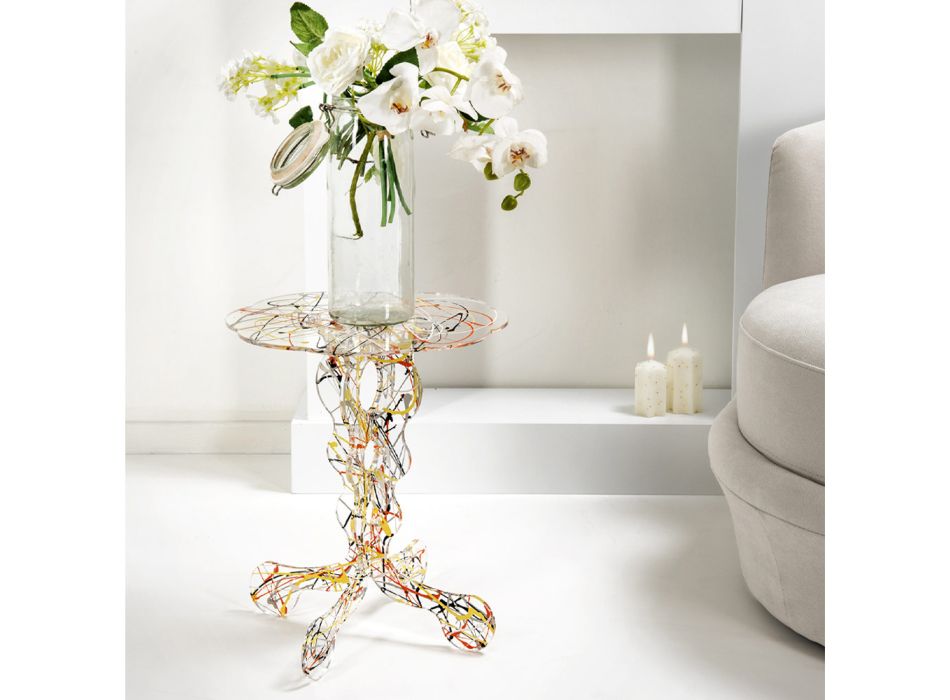 Kulatý konferenční stolek průměr 36 cm vícebarevné provedení Janis, vyrobeno v Itálii Viadurini