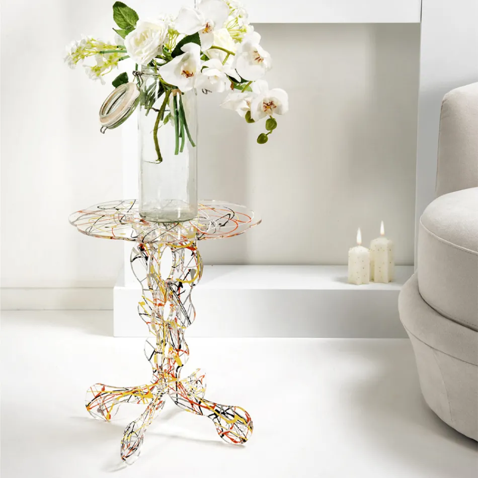 Kulatý konferenční stolek průměr 36 cm vícebarevné provedení Janis, vyrobeno v Itálii Viadurini