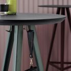 Kulatý konferenční stolek z masivního jasanu s kovovou základnou Made in Italy - Ulma Viadurini