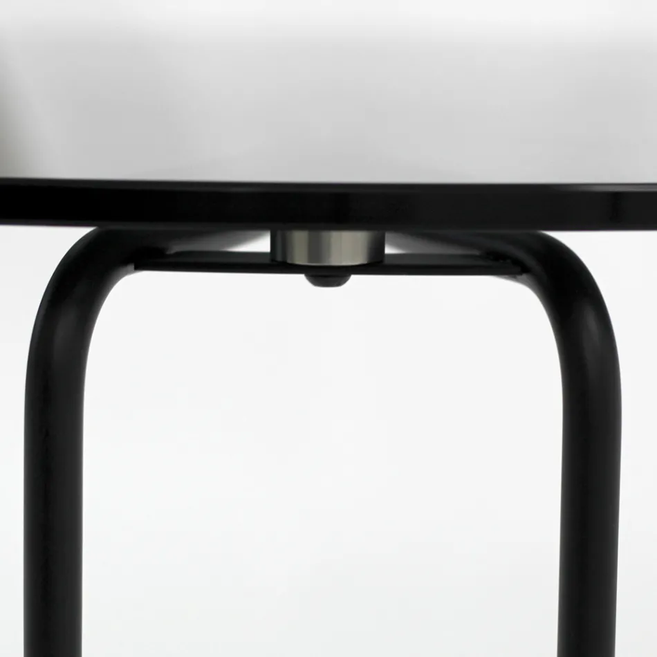 Kulatý skleněný konferenční stolek se 3 půlměsíci vyrobenou v Itálii - Arepa Viadurini