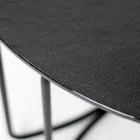 Kulatý skleněný konferenční stolek se 3 půlměsíci vyrobenou v Itálii - Arepa Viadurini