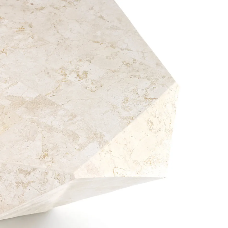 Vnitřní tvarovaný konferenční stolek z fosilního kamene s různými povrchovými úpravami - sluchátka Viadurini