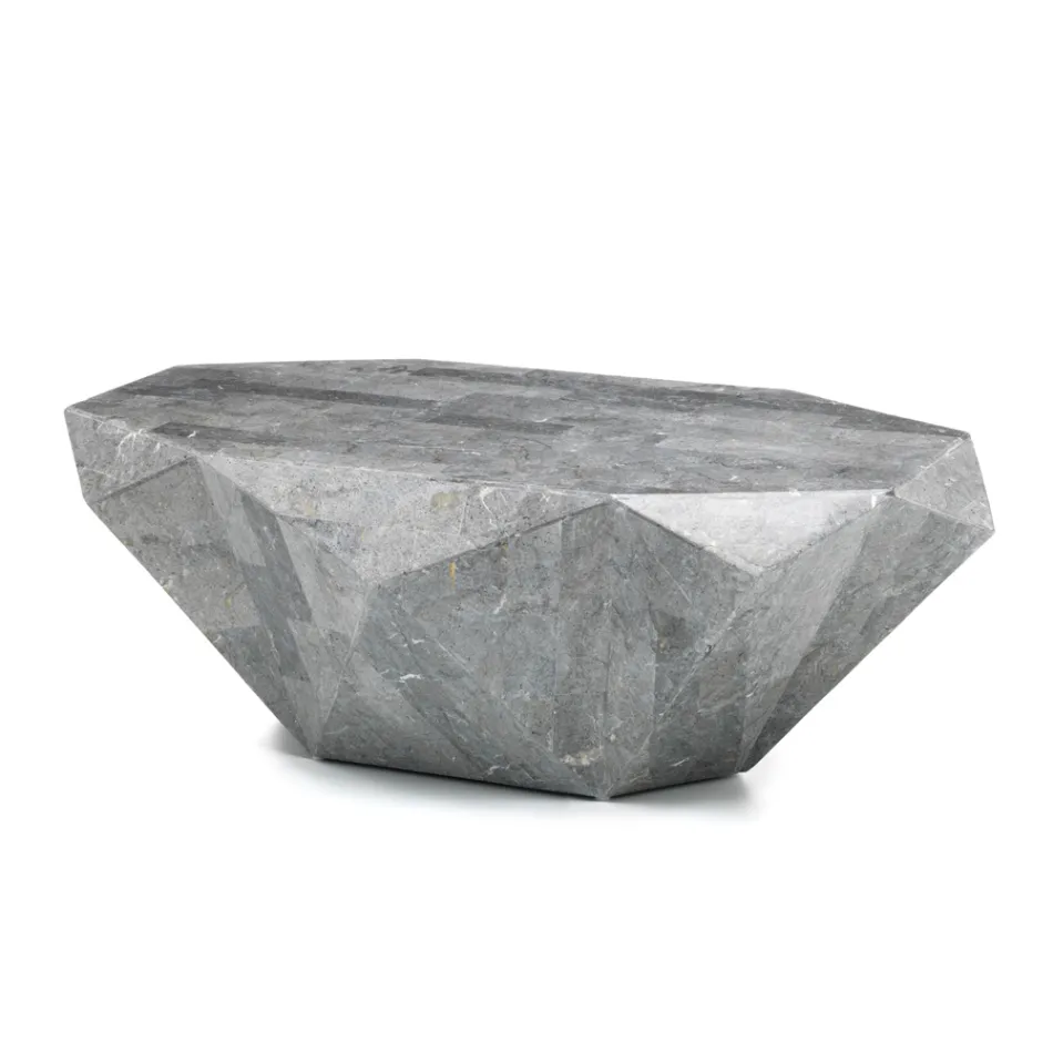 Vnitřní tvarovaný konferenční stolek z fosilního kamene s různými povrchovými úpravami - sluchátka Viadurini