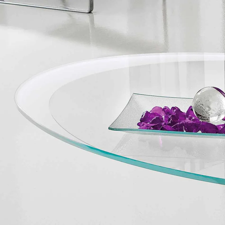 Konferenční stolek se skleněnou deskou se sítotiskem Made in Italy - Campari Viadurini