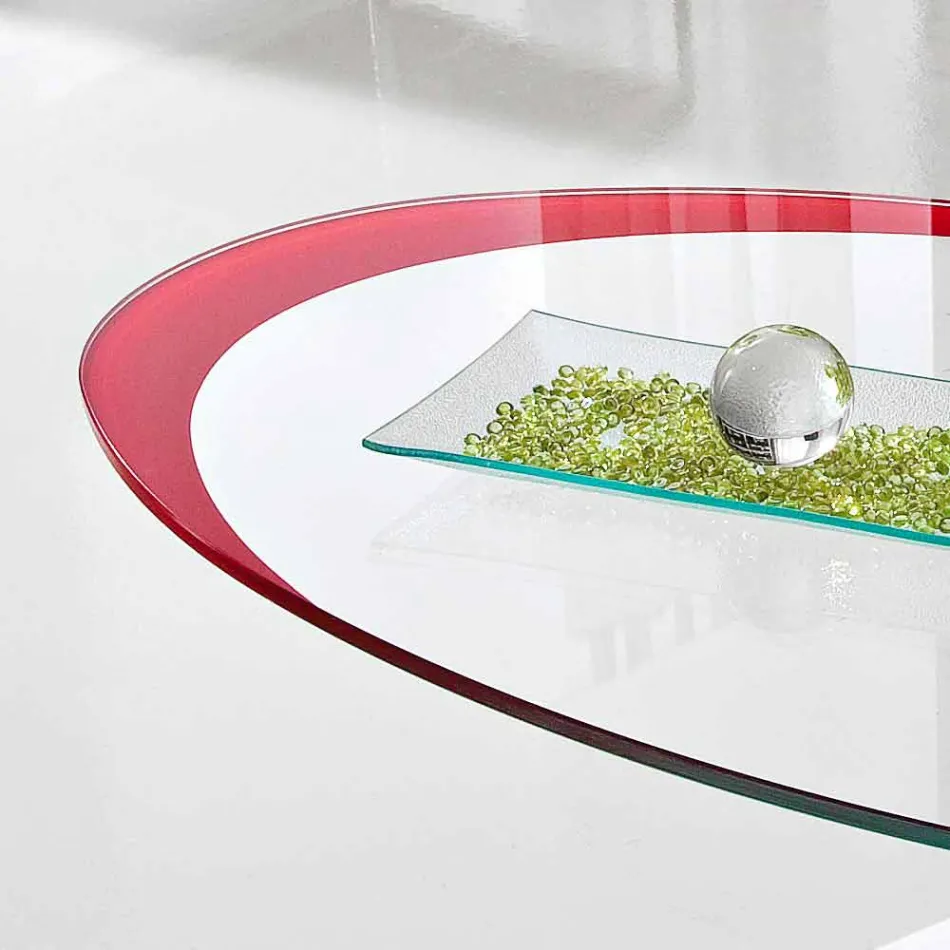 Konferenční stolek se skleněnou deskou se sítotiskem Made in Italy - Campari Viadurini