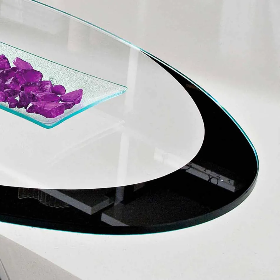 Konferenční stolek se skleněnou deskou se sítotiskem Made in Italy - Campari Viadurini