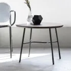 Konferenční stolek s kulatou deskou z masivního dřeva Made in Italy - Makino Viadurini