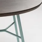 Konferenční stolek s kulatou deskou z masivního dřeva Made in Italy - Makino Viadurini