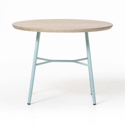 Konferenční stolek s kulatou deskou z masivního dřeva Made in Italy - Makino Viadurini