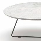 Konferenční stolek s kulatým mramorovým povrchem a kovovou základnou vyrobený v Itálii - Gin Viadurini