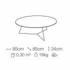 Konferenční stolek s kulatým mramorovým povrchem a kovovou základnou vyrobený v Itálii - Gin Viadurini