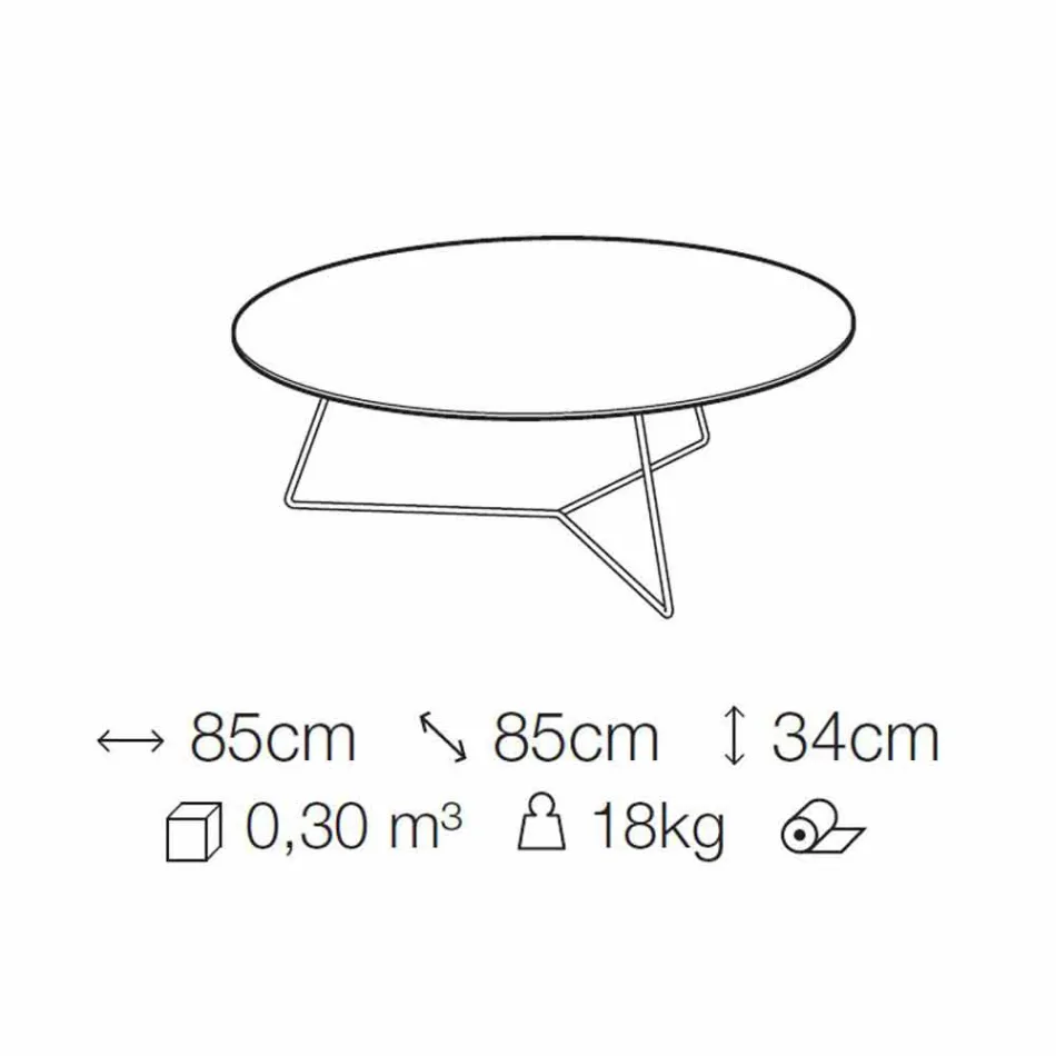 Konferenční stolek s kulatým mramorovým povrchem a kovovou základnou vyrobený v Itálii - Gin Viadurini