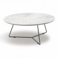 Konferenční stolek s kulatým mramorovým povrchem a kovovou základnou vyrobený v Itálii - Gin
