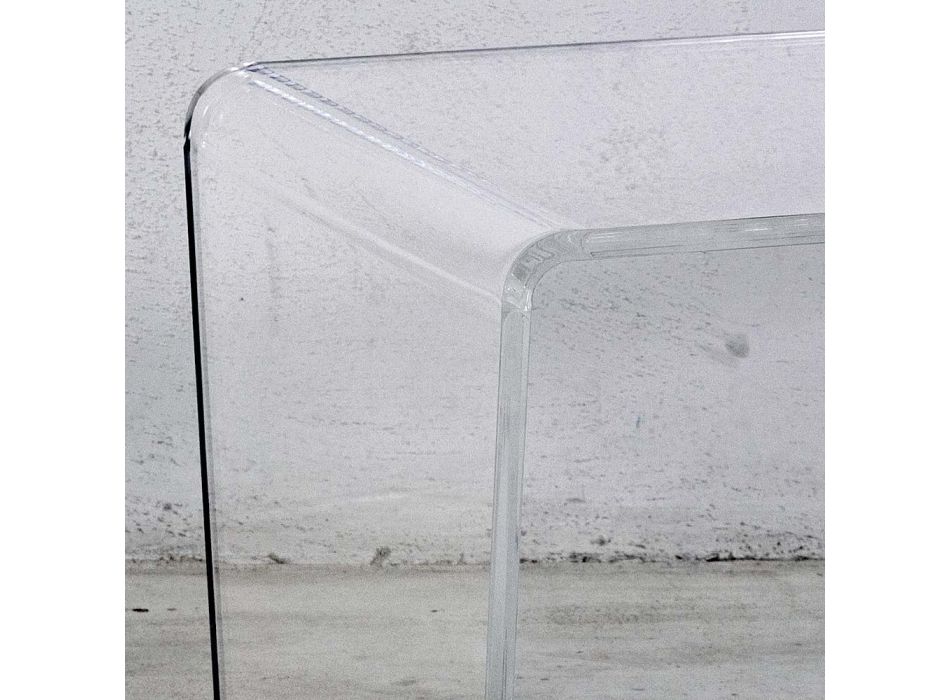 Ručně skládaný konferenční stolek z průhledného akrylového křišťálu - Crosto Viadurini
