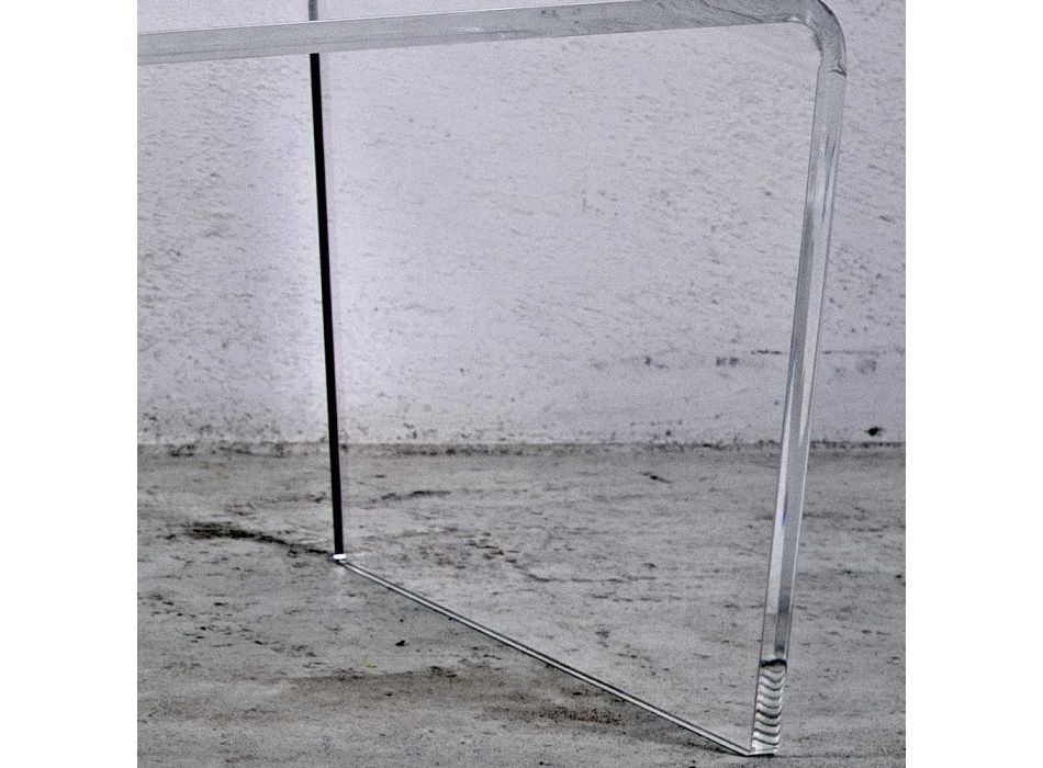 Ručně skládaný konferenční stolek z průhledného akrylového křišťálu - Crosto Viadurini