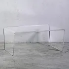 Ručně skládaný konferenční stolek z průhledného akrylového křišťálu - Crosto Viadurini