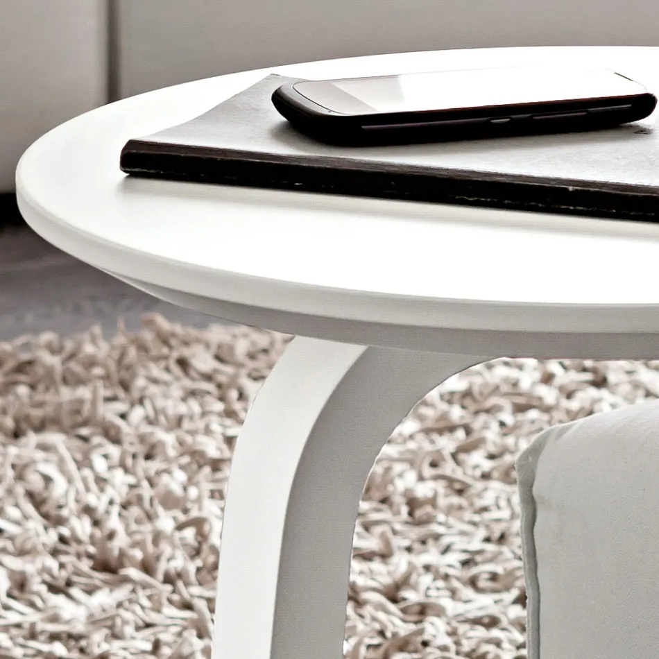 Lakovaný konferenční stolek z MDF s rámem z masivního dřeva vyrobený v Itálii - Tobiko Viadurini